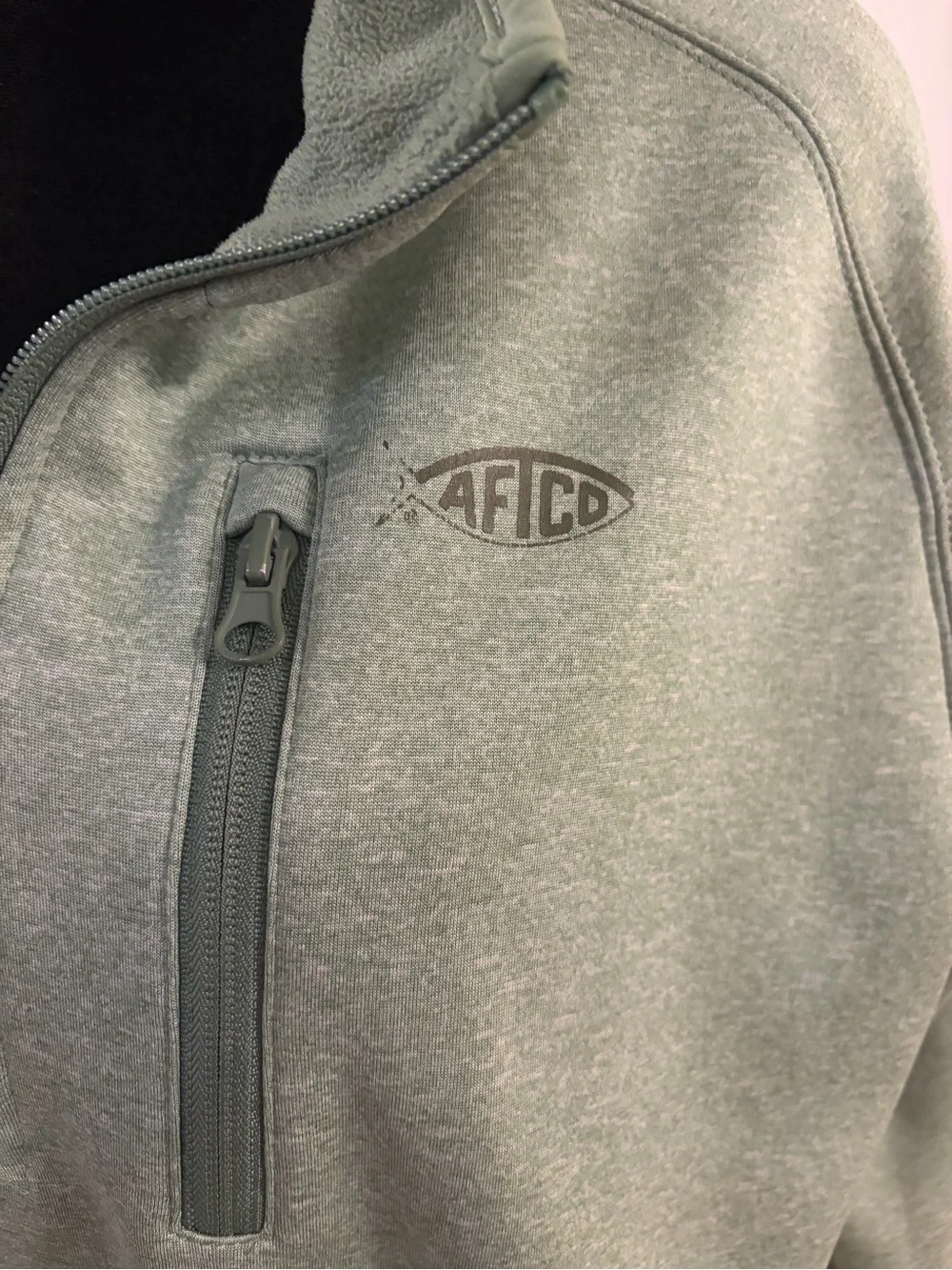 AFTCO Vista Performance 1/4 Zip pullover jacket fleece lined men’s large green